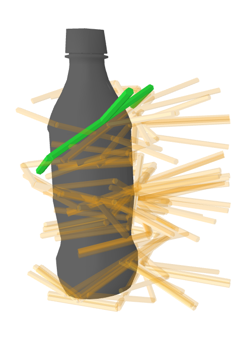 Ground-truth grasps on a bottle